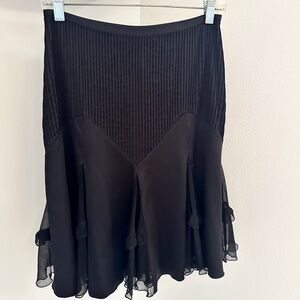 DVF Silk Skirt Size 4 Black Diane Von Furstenburg